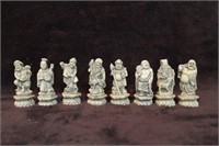 SET OF 8 CHINESE FIGURINES EACH HAS A SINGLE