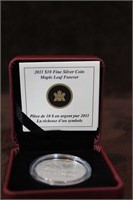 2011 - $10 FINE SILVER COIN - MAPLE LEAF FOREVER