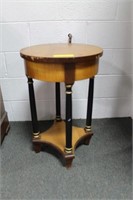 EGYPTIAN STYLE ROUND END TABLE 17" ROUND TOP X