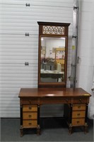 EGYPTIAN STYLE VANITY WITH MIRROR 50" X 20" X 30"