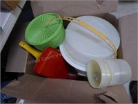 2 large boxes misc. Tupperware & other