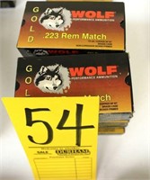 Wolf Gold 12 box of 20 rounds .223 Rem Match