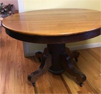 Solid Oak 48” Round Antique Table