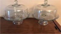 Pair Glass Cake Stands