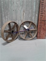 Iron wheels, pair, 11.5"