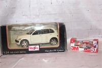 White PT cruiser Die cast collectable w/dinky car
