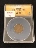 1922 No D, Die 2 Lincoln Cent
