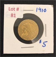 1910 U.S. Gold $5 Coin