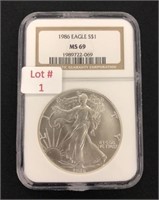 1986 American $1 Silver Eagle