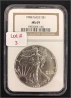 1988 American $1 Silver Eagle