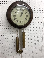 Elgin vintage wall clock with weights and pendulum