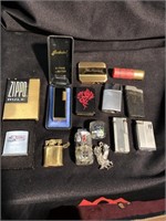 Cigarette lighter collection in a cigarbox