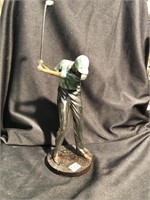 Solid bronze golfer 12 inches tall.