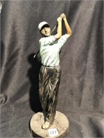 Solid bronze golfer, and a classic follow through