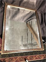 Antique beveled framed mirror