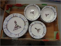 Set up Dishes with Lighthouses