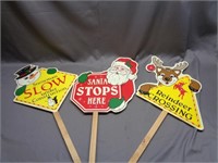 3 Vintage Christmas Signs