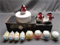 Perky Penguin Figures and misc Candles