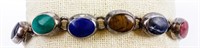 Jewelry Sterling Silver & Stone Link Bracelet
