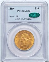 $10 1889 PCGS MS 62 CAC