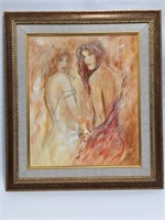 PAINTING OF TWO WOMEN SIGNED B. MAGAL