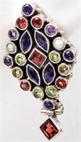 Jewelry Sterling Silver Gemstone Cluster Earrings
