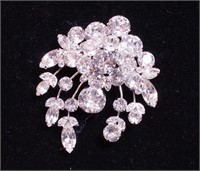 An Eisenberg 3" crystal brooch