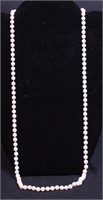 White pearl hand-knotted 30" necklace with