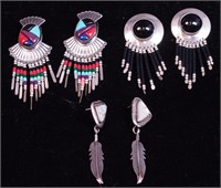 Three pairs of Indian earrings,