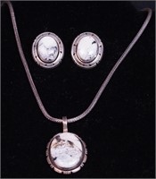 Set of silver jewelry with Buffalo Turquoise
