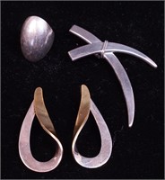 Group of silver Mexican jewelry marked