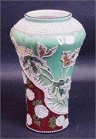 An 11 1/2" high moriage Oriental-style vase