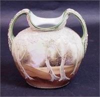 A moriage-style vase marked Nippon,