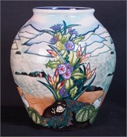 A 9" Moorcroft art pottery vase decorated with