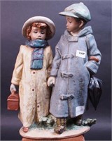 Lladro figurine titled "Off To School",