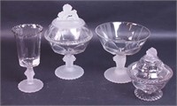 Four pieces of early American pressed glass,