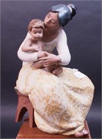 Lladro figurine of seated mother kissing