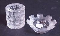 Two pieces of crystal marked Lalique including