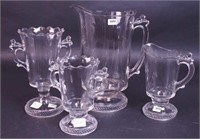 Four pieces of early American pressed glass,