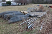 14 ROLLS OF HURRICANE FENCE, 5 GATE PIECES,