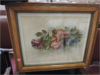 Vintage Framed Rose Art