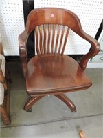 Vintage Oak Banker's Office Chair