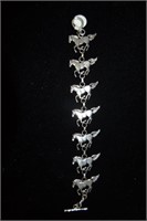 7.5 " Sterling 7 Horse Bracelet
