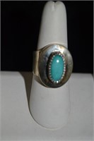 CJ NEZ Sterling Turquoise Ring Size 8.5