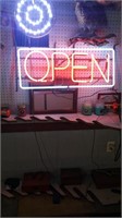 Old neon open sign