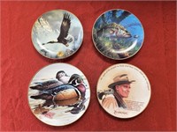 Four Collector's Plates Fish Eagle Duck Heston