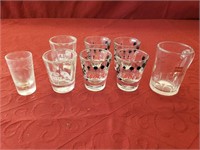 Collection of 8 Novelty Branded Shot Glasses