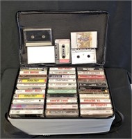 Country Music Cassette Collection w/ Storage Case