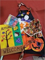 Fall & Halloween Flags, Apron, Bonnet