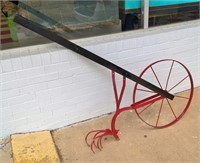 Antique Garden Plow - Painted Red